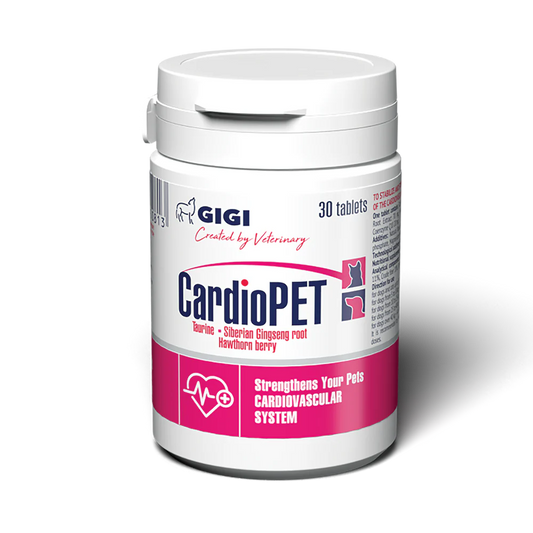 GIGI CardioPET  papildas šunims ir katėms širdies ir kraujagyslių sistemai palaikyti 30 tab.