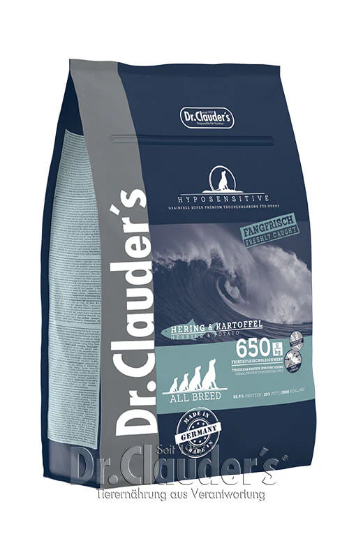 DR. CLAUDER'S HYPOSENSITIVE PLUS sausas maistas suaugusiems šunims su silke ir bulvėmis 3.5kg