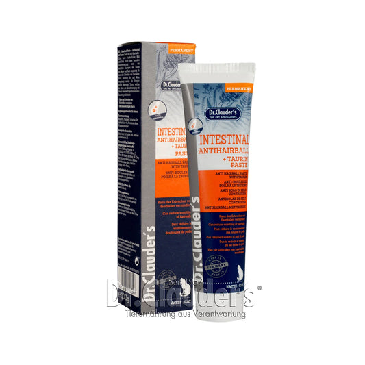 DR. CLAUDER'S INTESTINAL PASTE, pašaro papildas katėms nuo plaukų kamuoliukų susidarymo 100 g