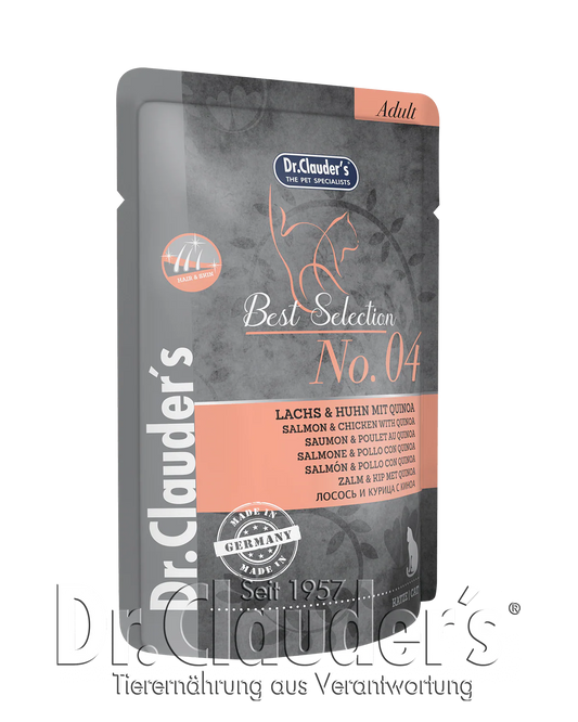 Dr.Clauder's Best Selection No4 šlapias maistas su lašiša,vištiena ir bolivine balanda 85g