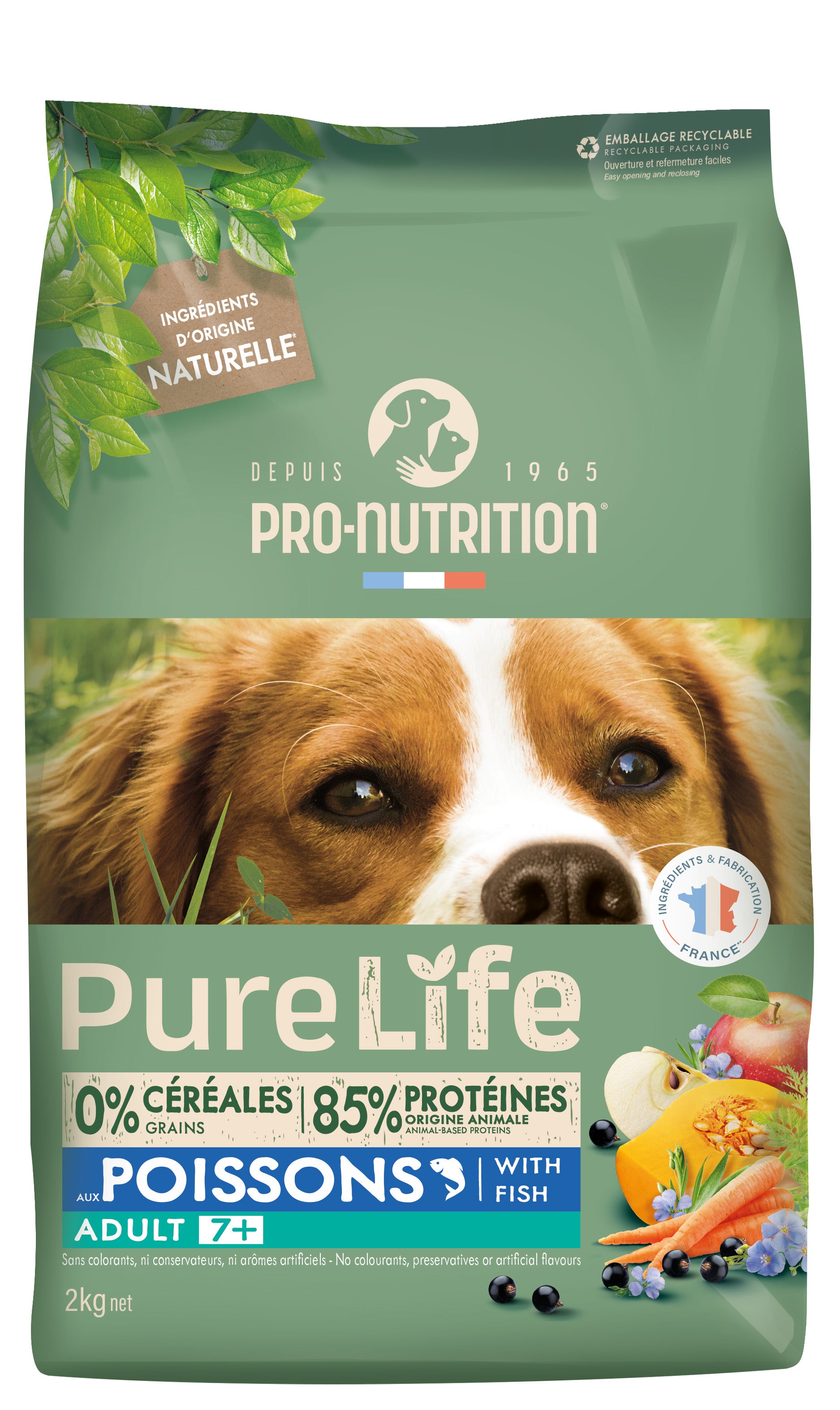 PRO-NUTRITION Pure life Adult 7+ sausas maistas suaugusiems vyresniems nei 7 metai šunims 2 kg