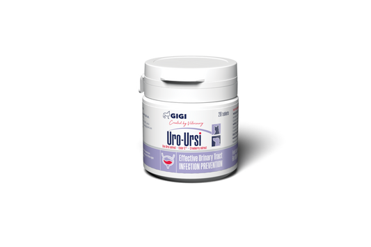 GIGI URO-URSI uztura bagātinātājs tabletēs suņiem un kaķiem urīnceļu akmeņu izvadīšanai - 90 tabletes.