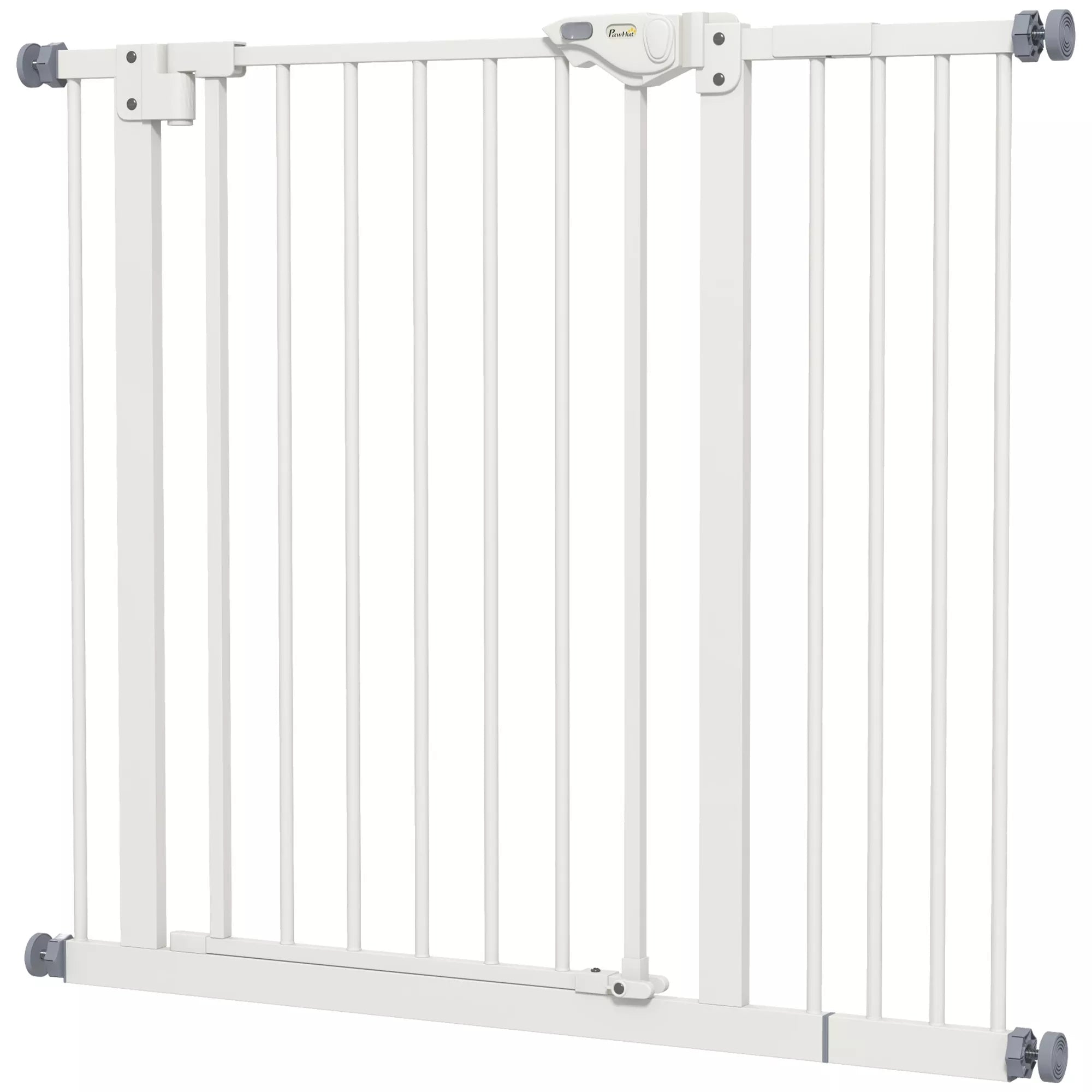 Apsauginiai varteliai šunims, tvorelė naminiams gyvūnėliams, metalas, plastikas, 74-80/87-94 cm, balta