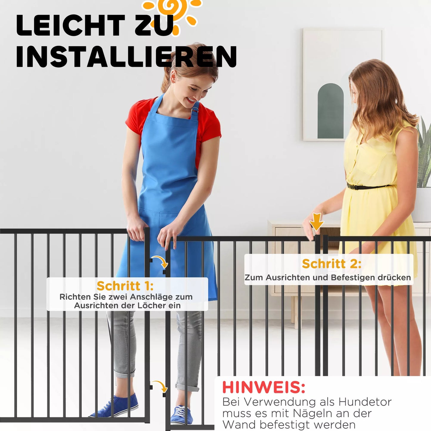 Suņu žogs, kucēnu voljērs, 8 paneļi ar durvīm, salokāms un pārnēsājams suņu žogs, tērauds, melns