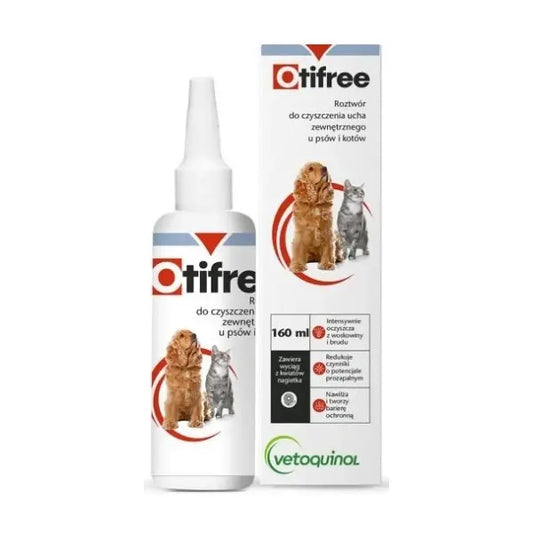Otifree ausu tīrīšanas līdzeklis suņiem un kaķiem, 160 ml