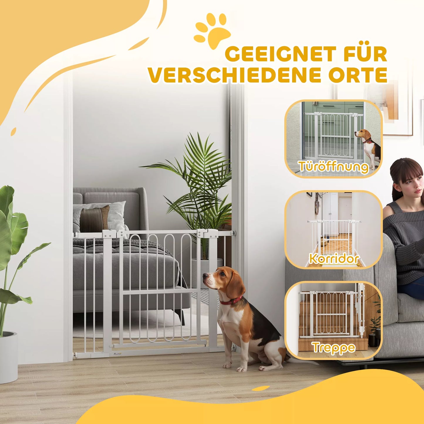 Apsauginiai varteliai šuniui, 76-104 cm, montuojami be gręžimo, varteliai laiptams