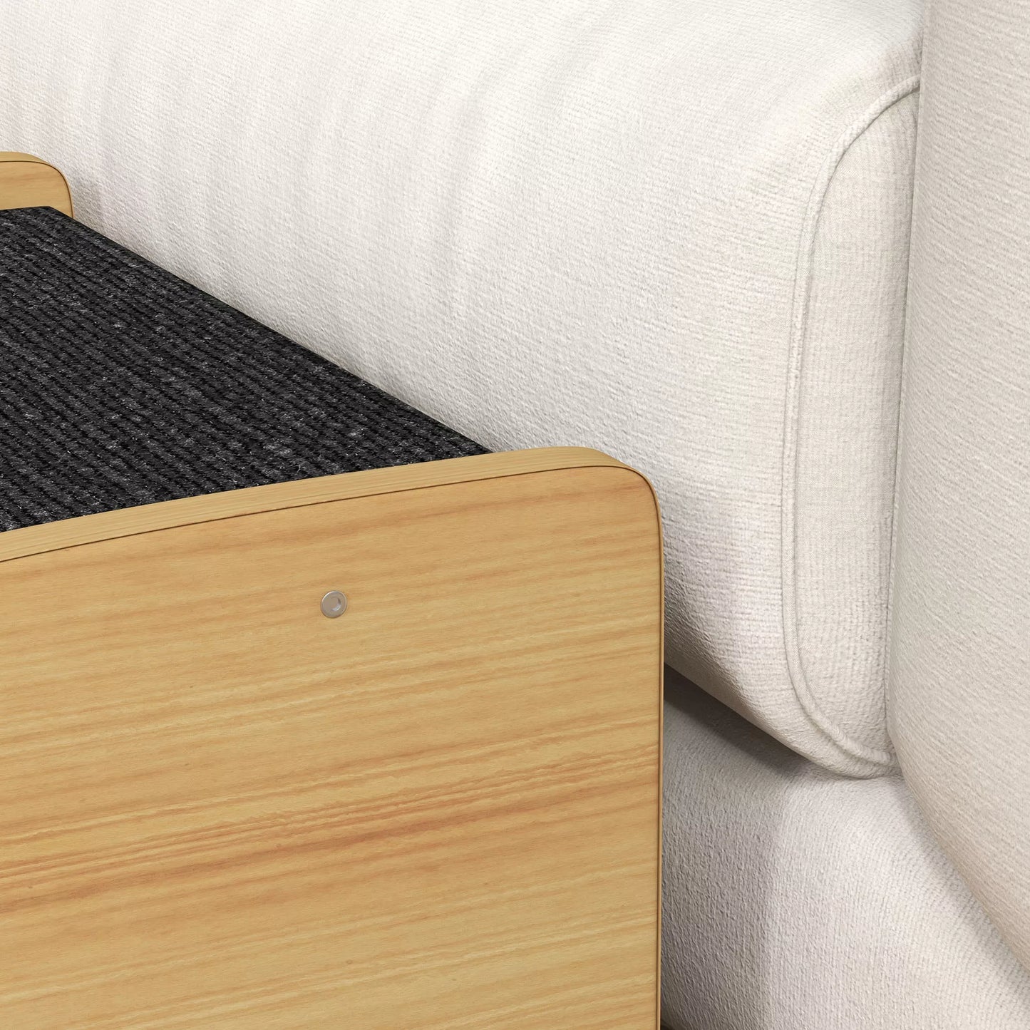 Laiptukai augintiniams, 3 pakopos, mažam šuniui, 38,5 cm x 38,5 cm x 30 cm, ąžuolas + juoda