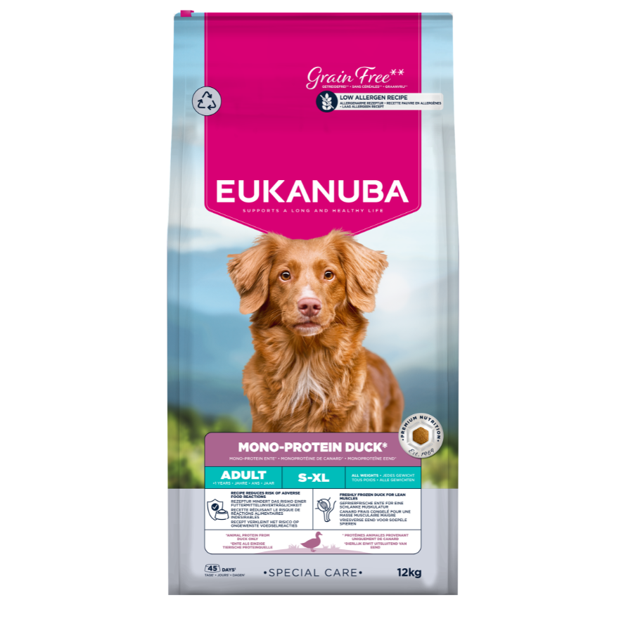 Eukanuba Special Care Monoprotein sausas maistas šunims su antiena, AB, 12 kg