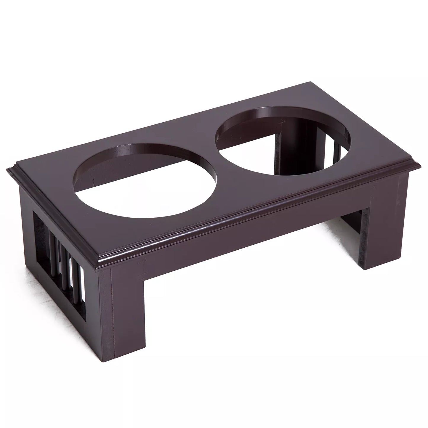 Paaukštinta šunų lesyklėlė su 2 dubenėliais vandeniui ir maistui, 2 x 900ml nerūdijančio plieno dubenėliai, lesinimo stotelė, šunų dubenėliai mažiems šunims, katėms Espresso