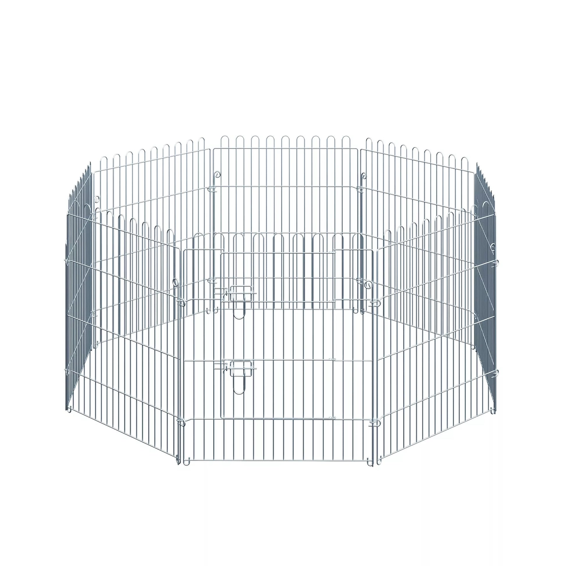 Laisvas aptvaras šuniukams, voljeras šuniukams, tvorelė šuniukams, 8 dalių, B63 x A76 cm