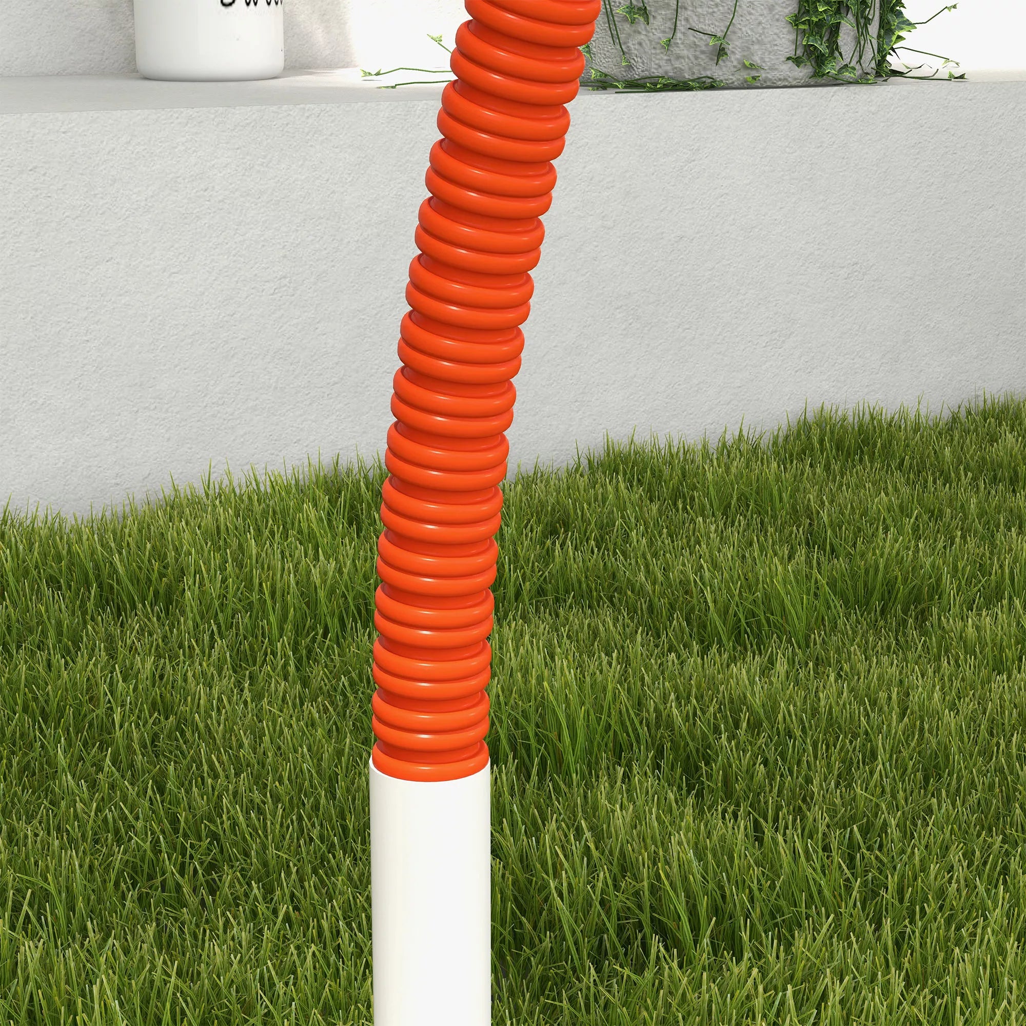 Agilitātes komplekts suņiem, 4 daļas, ar pārnēsāšanas somu, plastmasa, 89x69x99 cm, balts+oranžs