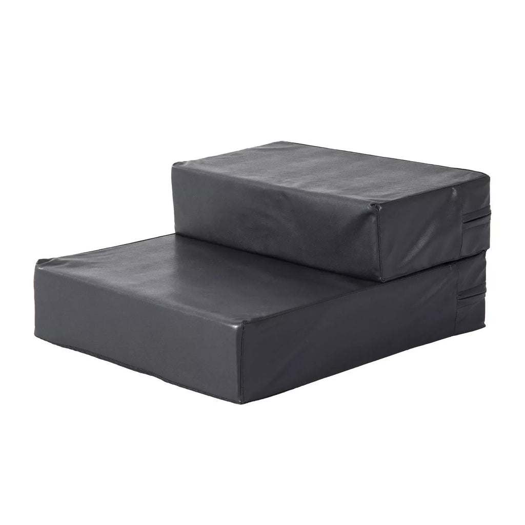 Naminių gyvūnėlių laipteliai, 2 pakopos, sulankstomi, šunų laipteliai, pagrindas katėms ir šunims, juodi, ilgis 45 x plotis 39 x aukštis 20 cm