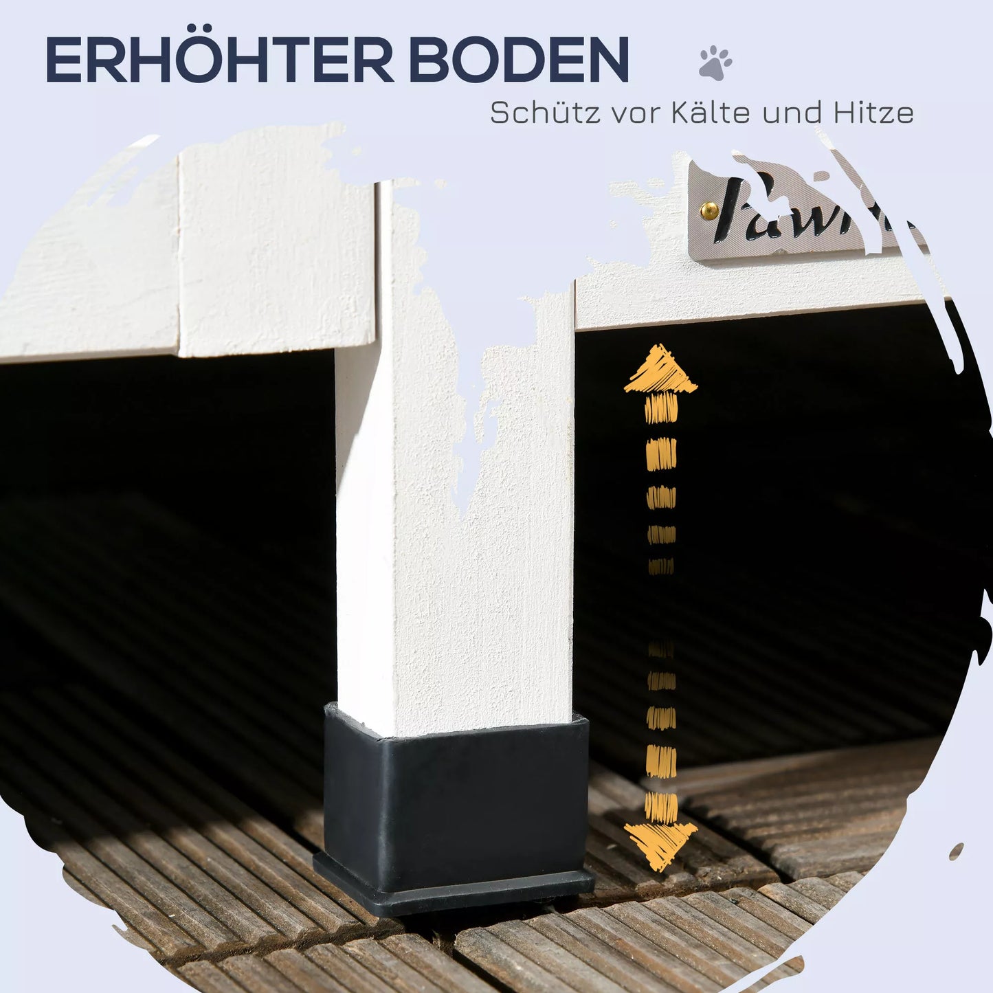 Āra kaķu mājiņa, divstāvu, pacelta no zemes, dabīga koka, ar asfalta jumtu, pelēka, 96 x 65 x 85,5 cm