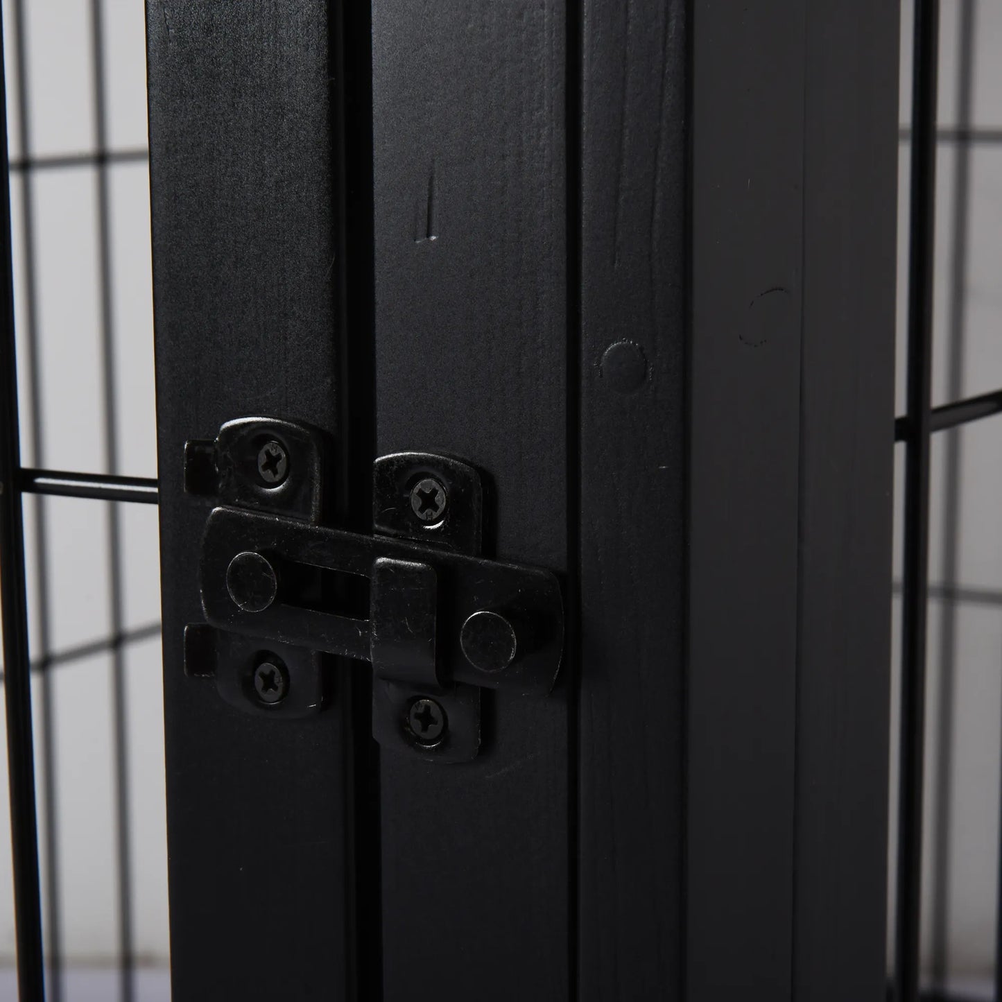 Transportavimo dėžė šunims 58,5 cm x 81 cm x 66 cm su durelėmis, MDF mediena ir geležis, 58,5 cm x 81 cm x 66 cm, Juoda