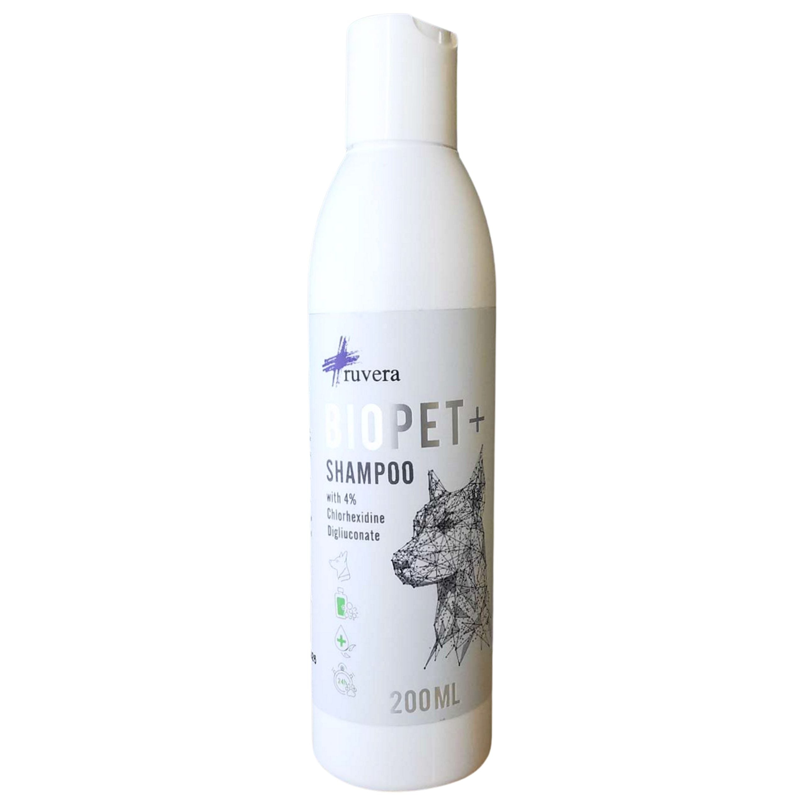 Ruvera Biopet antigrybelinis šampūnas su chlorheksidinu, 200ml