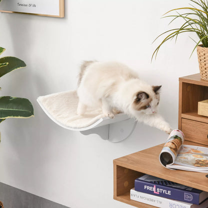 Cat shelf, wall-mounted, soft lying surface, up to 10kg, 41x28x21cm, white