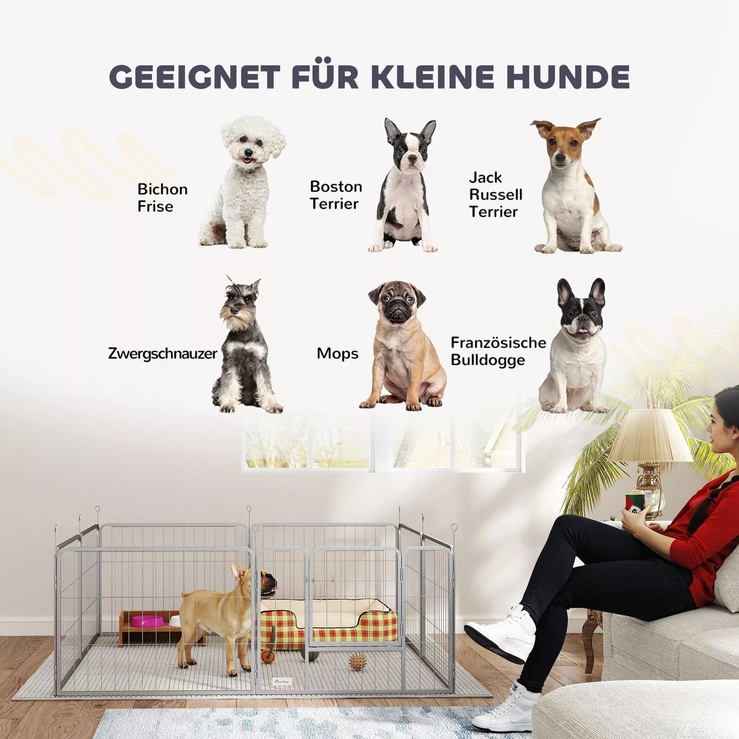 Dzīvnieku aploks, suņu žogs, mājdzīvnieku rotaļu laukums, elastīga pielāgošana, nerūsējošais tērauds