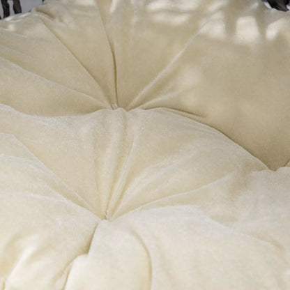 Rattan cat house with cushion, cat sleeping place, cat bed with raised legs, silver gray, Ø52 x 58 cm