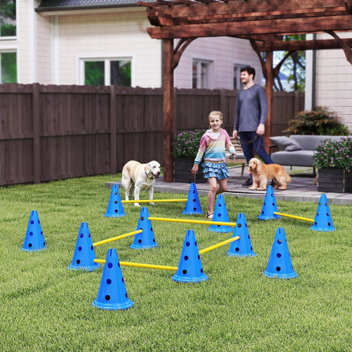 Agility rinkinys šunims 6 dalių agility įranga šunų dresūrai Stumiamų kliūčių rinkinys su 12 kūgiais 6 kliūtys Nešimo krepšys