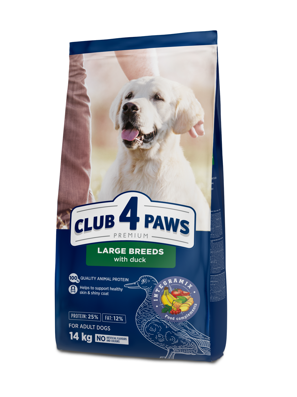 CLUB 4 PAWS Premium didelių veislių suaugusiems šunims su antiena. Visavertis sausas pašaras