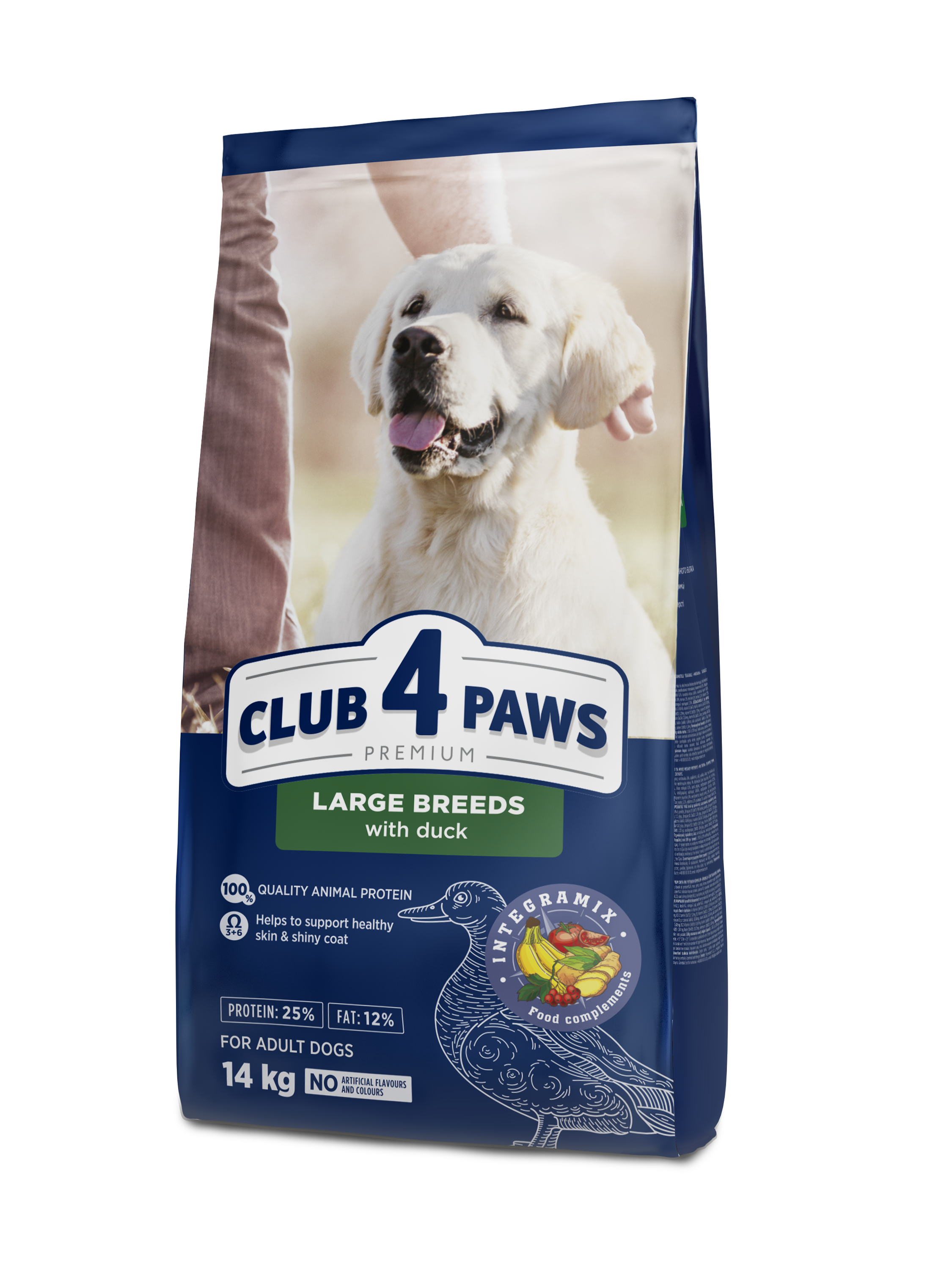 CLUB 4 PAWS Premium didelių veislių suaugusiems šunims su antiena. Visavertis sausas pašaras