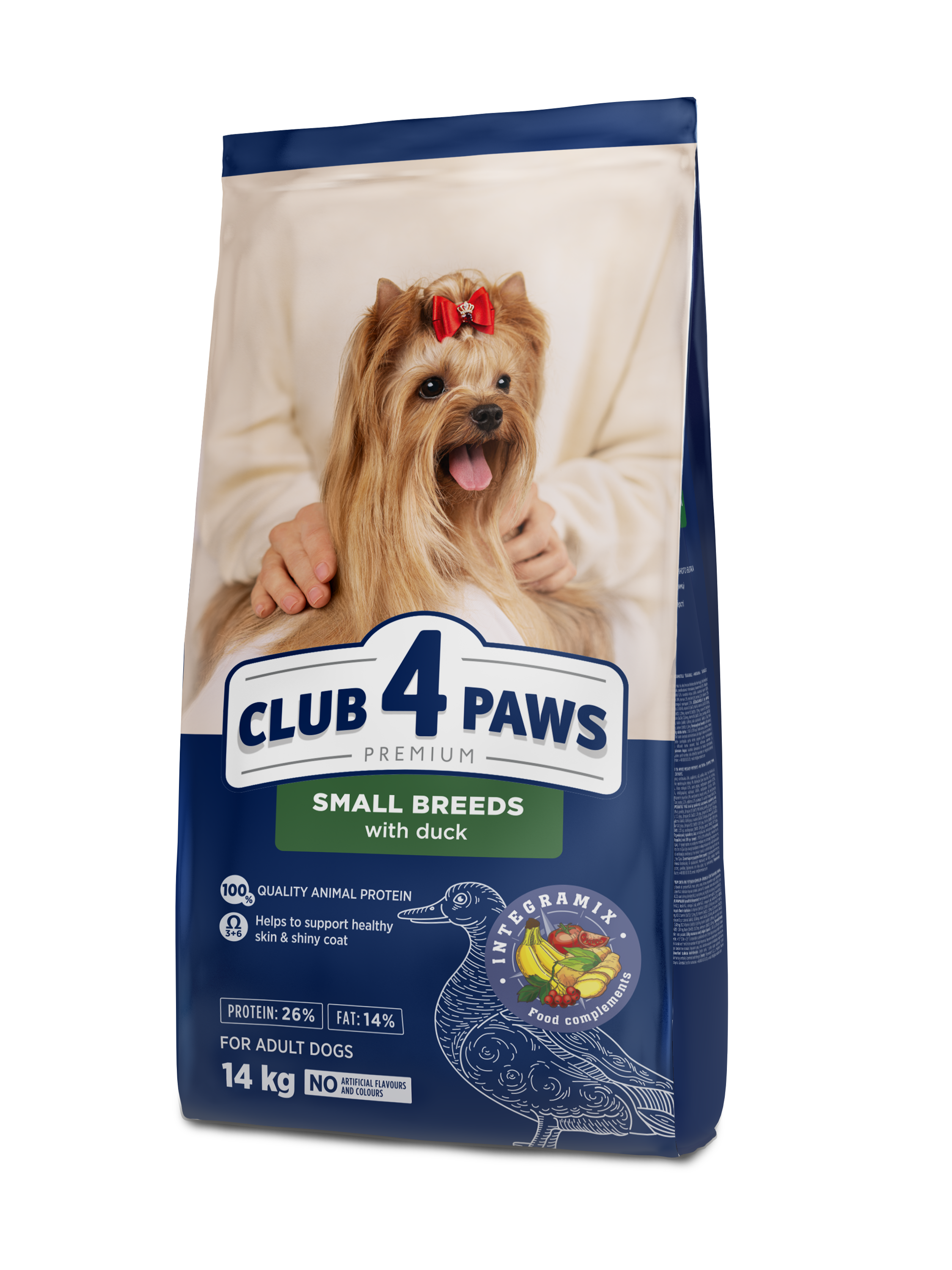 CLUB 4 PAWS PREMIUM MAŽŲ VEISLIŲ SUAUGUSIEMS ŠUNIMS SU ANTIENA. VISAVERTIS SAUSAS PAŠARAS – 14 kg