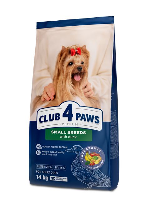 CLUB 4 PAWS PREMIUM MAŽŲ VEISLIŲ SUAUGUSIEMS ŠUNIMS SU ANTIENA. VISAVERTIS SAUSAS PAŠARAS – 14 kg