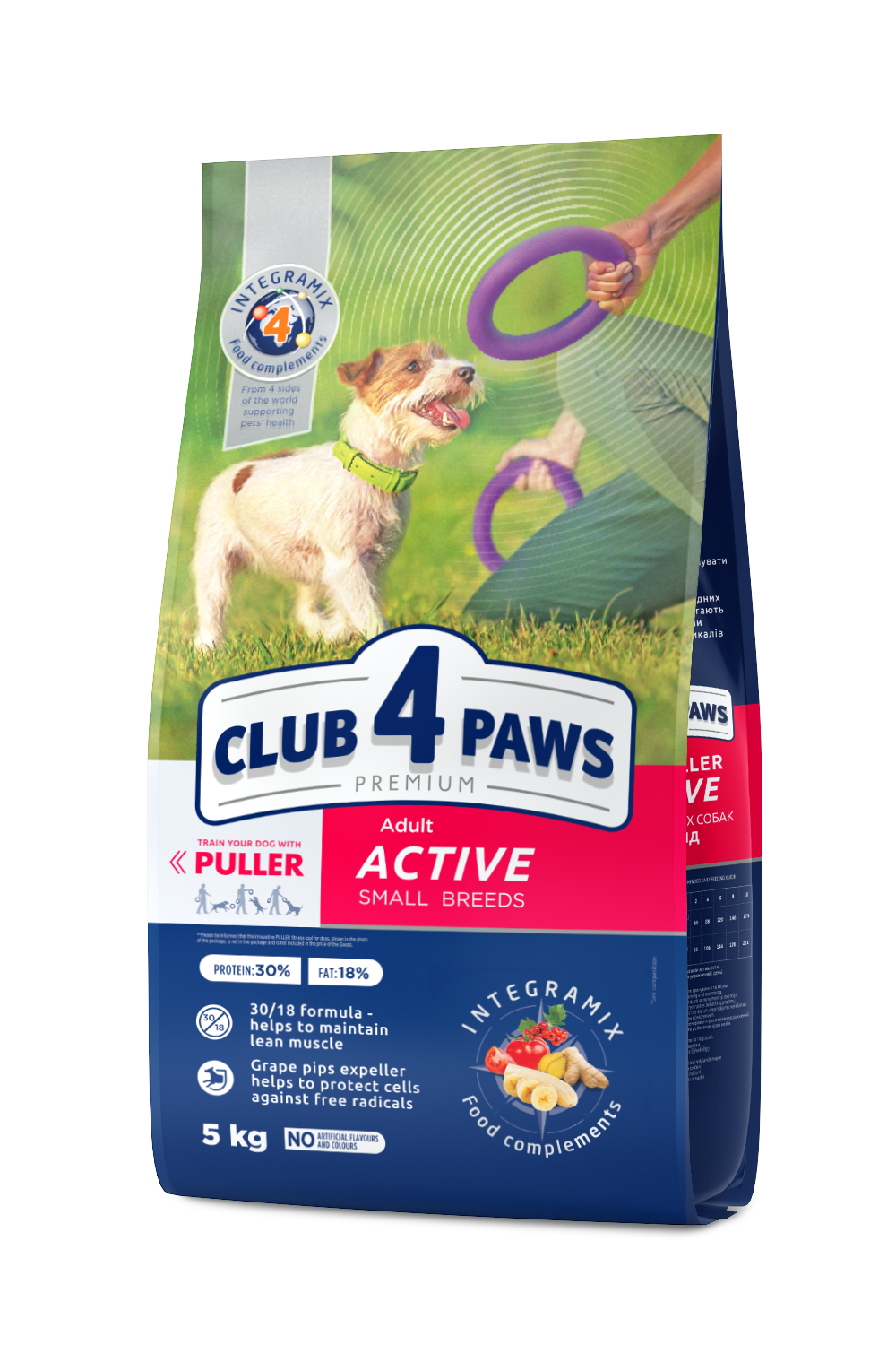 CLUB 4 PAWS PREMIUM ACTIVE. VISAVERTIS SAUSAS PAŠARAS SUAUGUSIEMS AKTYVIEMS MAŽŲ VEISLIŲ ŠUNIMS