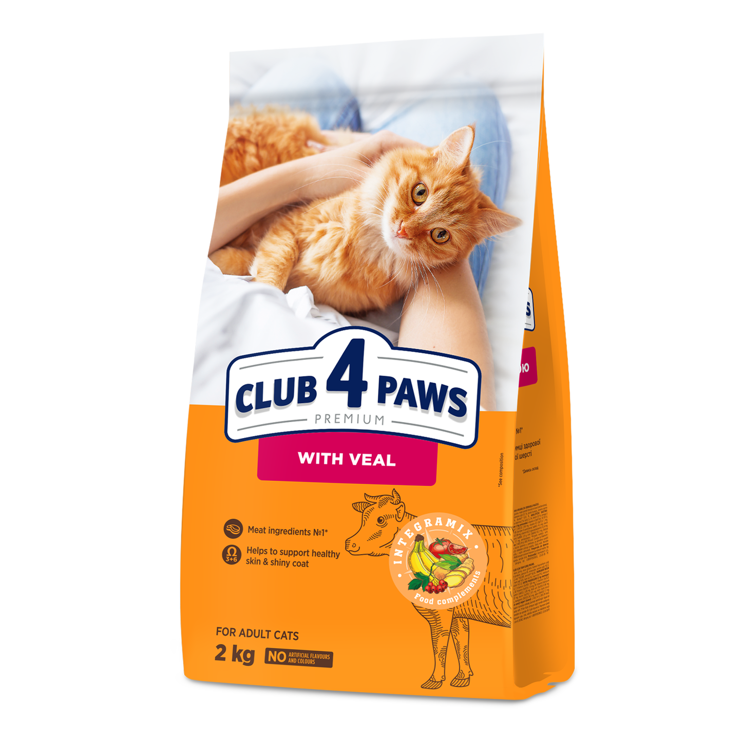 CLUB 4 PAWS PREMIUM "SU VERŠIENA". VISAVERTIS SAUSAS PAŠARAS SUAUGUSIOMS KATĖMS.