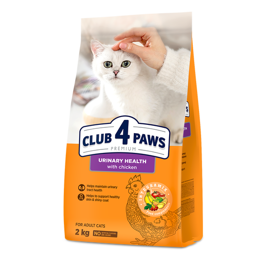 CLUB 4 PAWS PREMIUM URĪNSISTĒMAS VESELĪBAI. PILNVĒRTĪGA SAUSĀ BARĪBA PIEAUGUŠIEM KAĶIEM