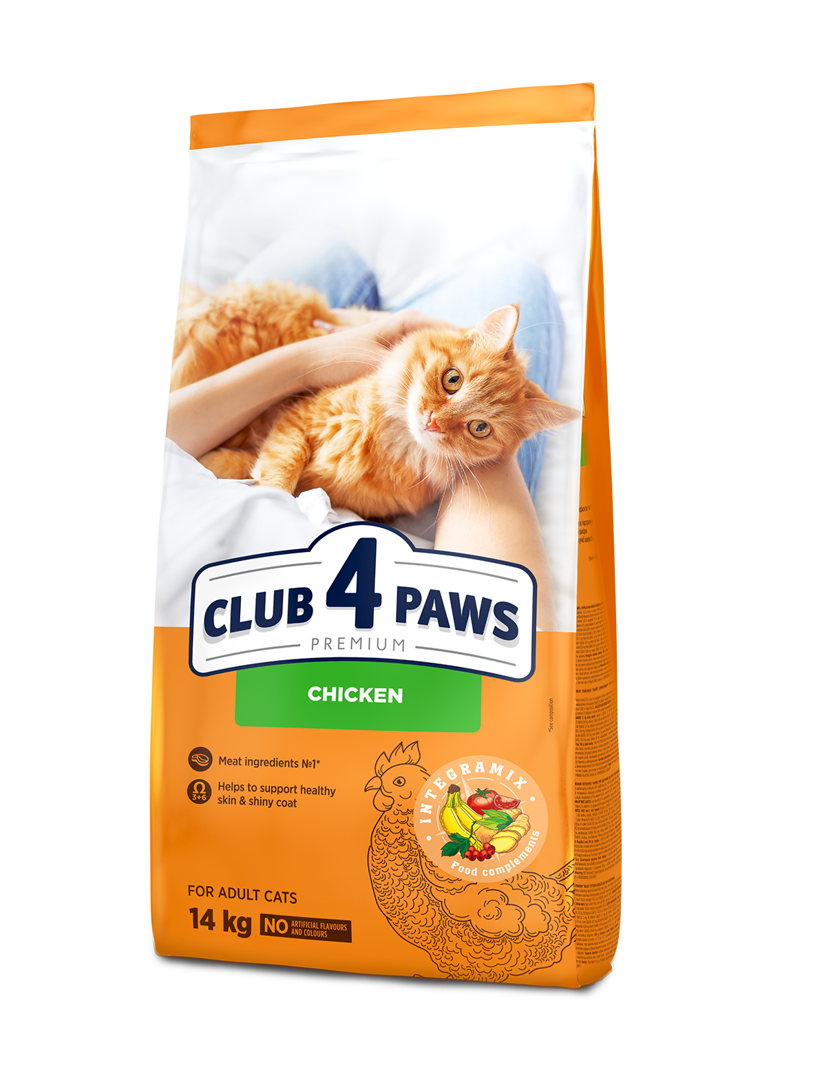 CLUB 4 PAWS PREMIUM VIŠTIENA. VISAVERTIS PAŠARAS SUAUGUSIOMS KATĖMS – 14 kg