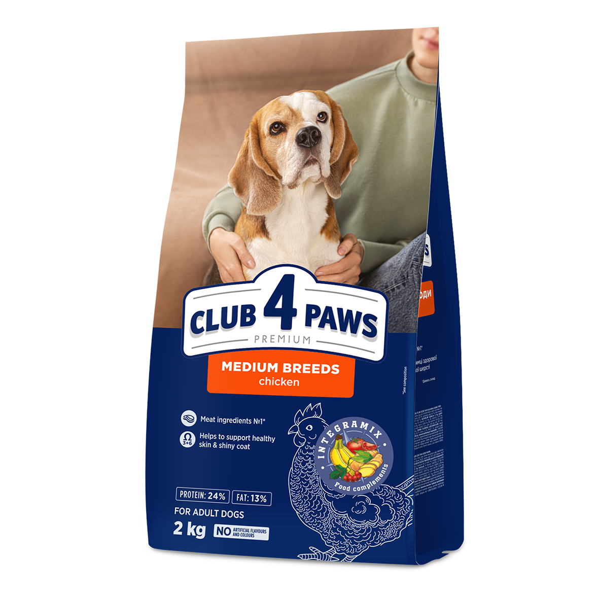 CLUB 4 PAWS PREMIUM VISAVERTIS SAUSAS PAŠARAS VIDUTINIŲ VEISLIŲ SUAUGUSIEMS ŠUNIMS