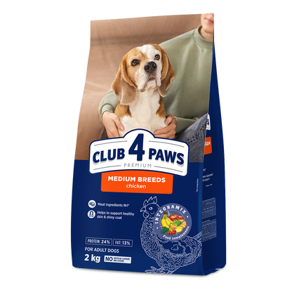 CLUB 4 PAWS PREMIUM VISAVERTIS SAUSAS PAŠARAS VIDUTINIŲ VEISLIŲ SUAUGUSIEMS ŠUNIMS