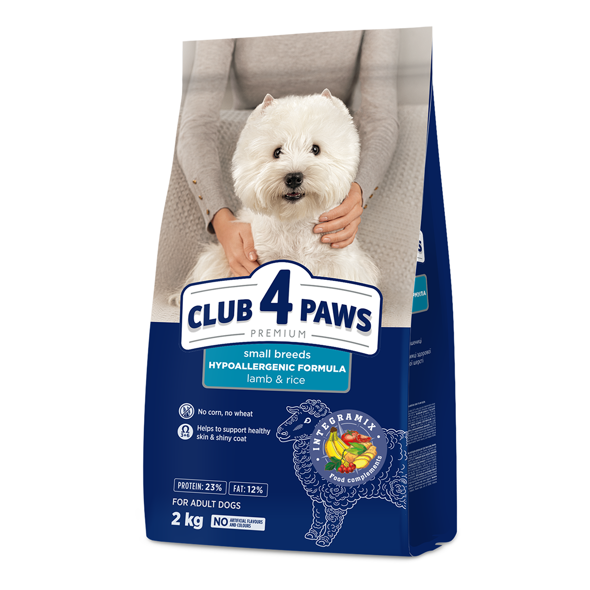 CLUB 4 PAWS PREMIUM ĖRIENA IR RYŽIAI SUAUGUSIEMS MAŽŲ VEISLIŲ ŠUNIMS. VISAVERTIS PAŠARA