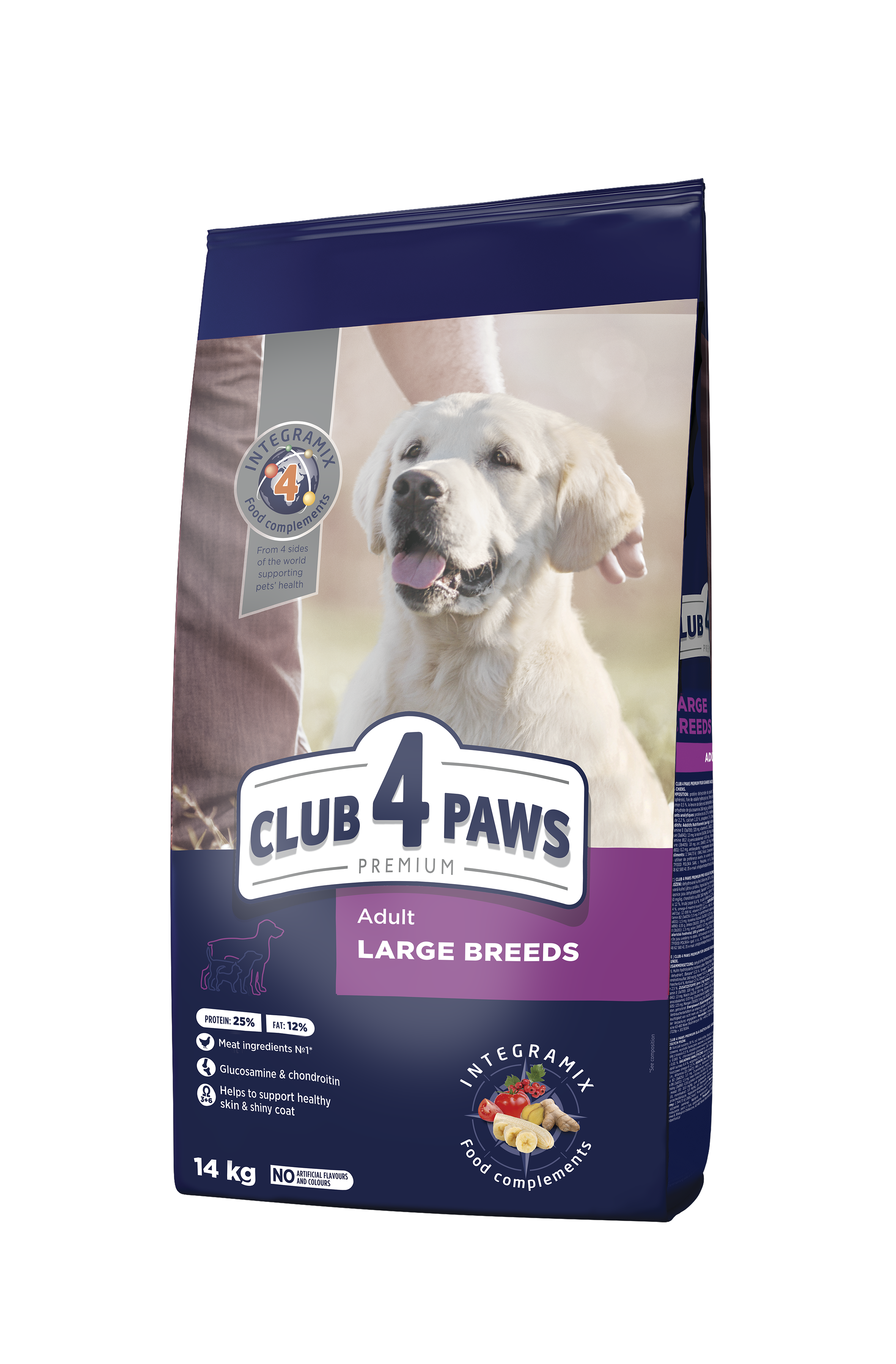 CLUB 4 PAWS PREMIUM VISAVERTIS SAUSAS PAŠARAS DIDELIŲ VEISLIŲ SUAUGUSIEMS ŠUNIMS