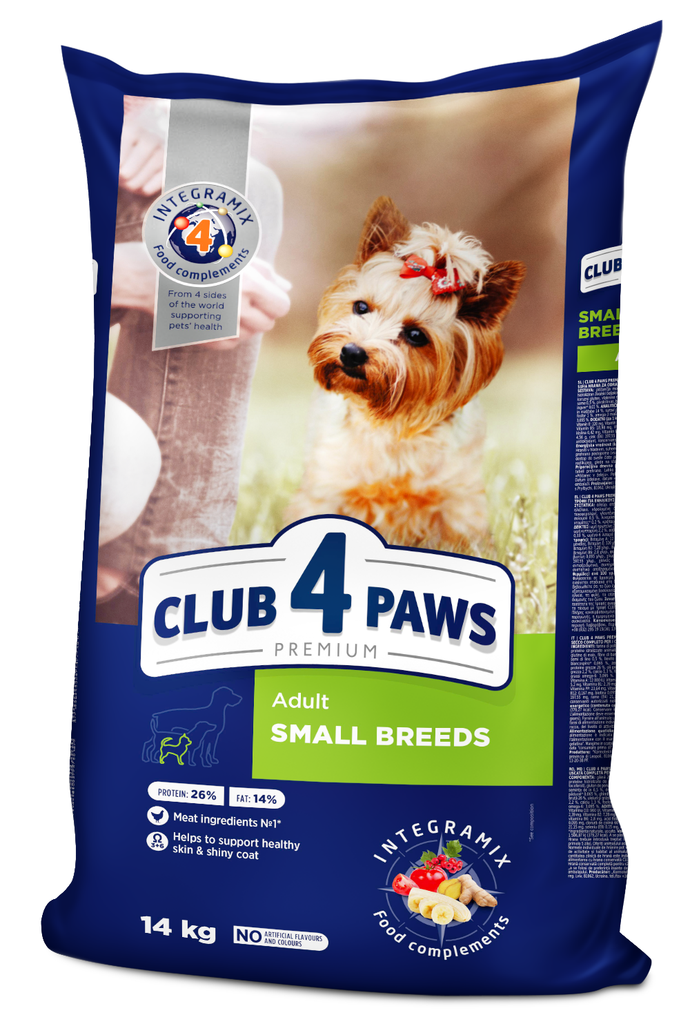 CLUB 4 PAWS PREMIUM VISAVERTIS PAŠARAS MAŽŲ VEISLIŲ SUAUGUSIEMS ŠUNIMS – 14 kg