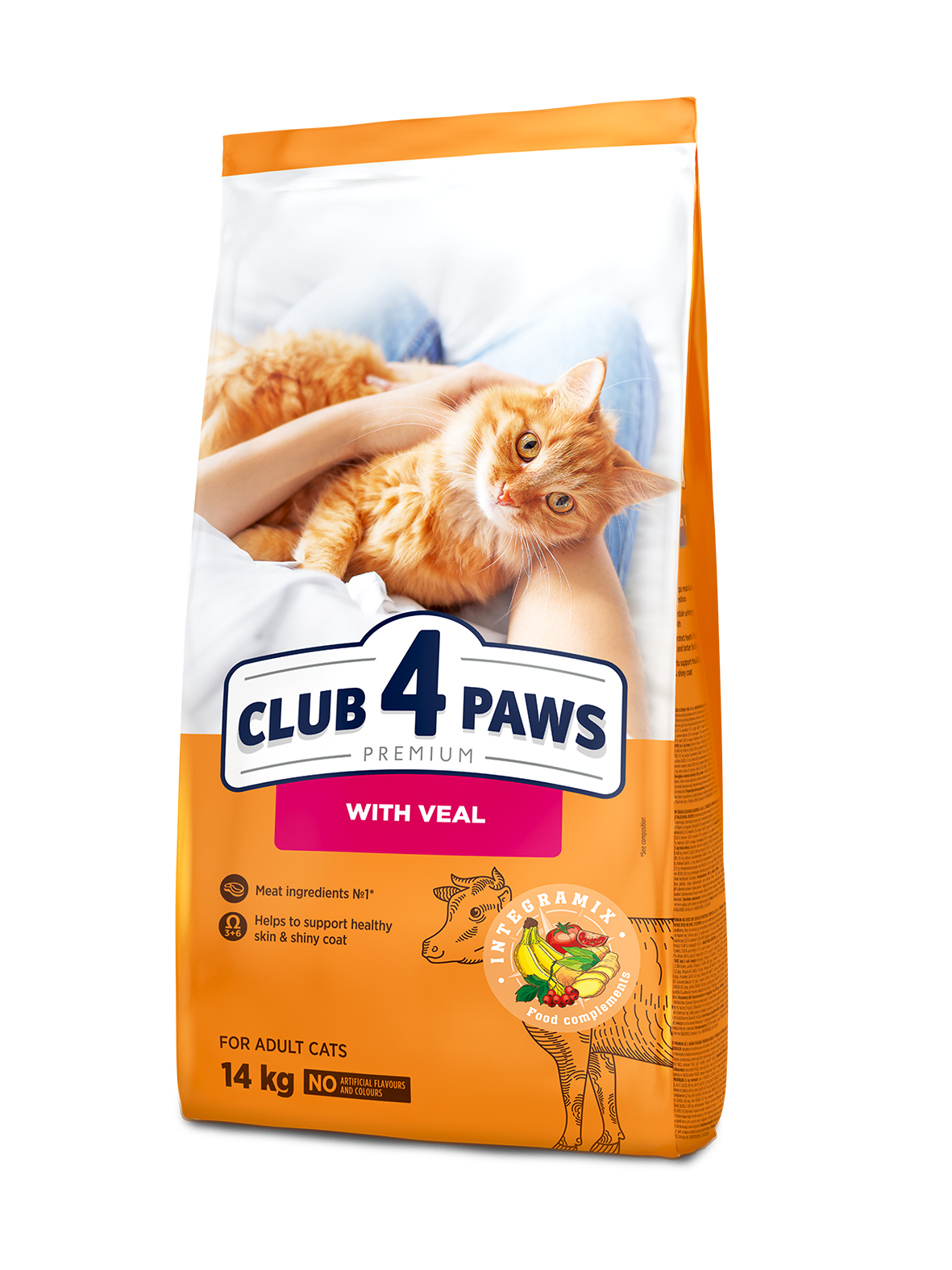 CLUB 4 PAWS PREMIUM "SU VERŠIENA". VISAVERTIS SAUSAS PAŠARAS SUAUGUSIOMS KATĖMS. – 14 kg