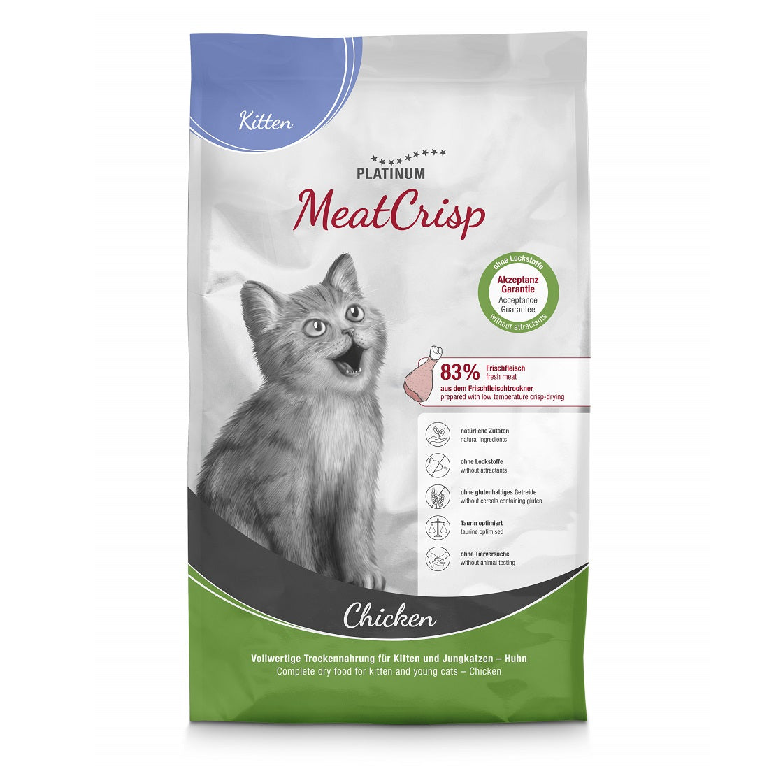 Platinum MeatCrisp Chicken subalansuotas visavertis sausas pašaras kačiukams