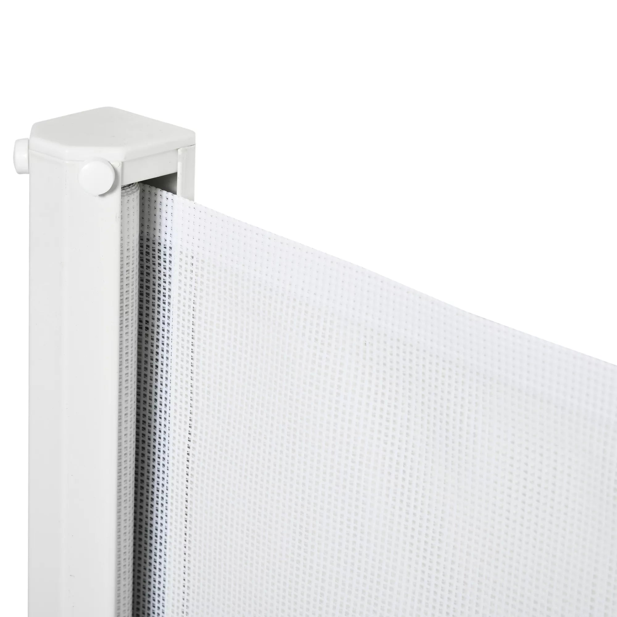 Drošības vārtiņi kāpnēm 115 cm suņiem, drošības vārtiņi durvīm, drošības siena, izvelkamas drošības rullo žalūzijas kāpnēm, sarullējamas rullo žalūzijas, plastmasas, baltas