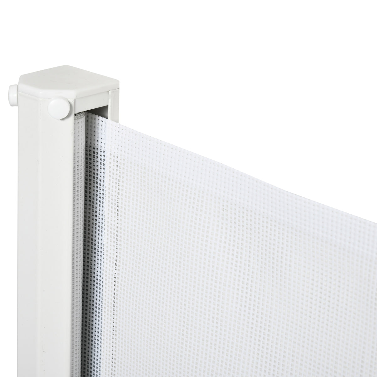 Apsauginė užtvara laiptams ir durims, ištraukiama, iki 115 cm, 82,5 cm aukščio, balta