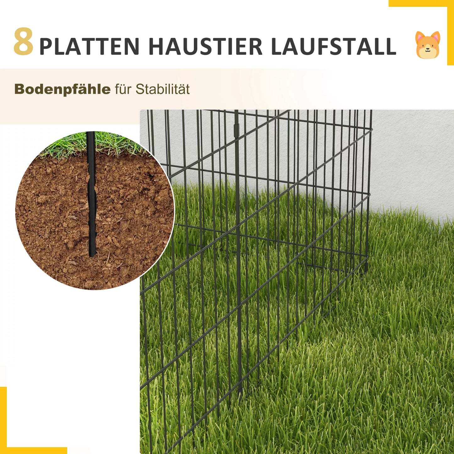 Mājdzīvnieku putnu mājiņa, rotaļu laukums kucēniem un maziem suņiem, ar durvīm, piemērots lietošanai iekštelpās un ārā, 76 cm, melna