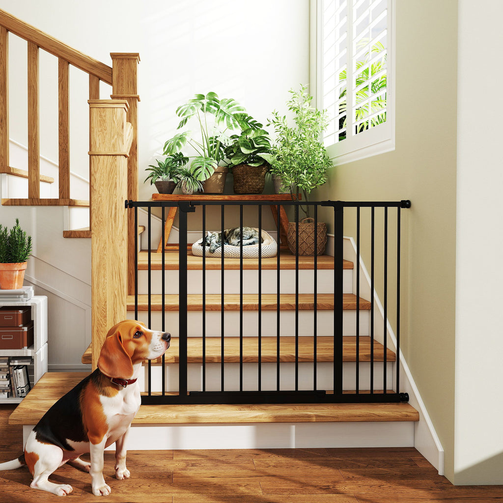 Apsauginiai varteliai šunims 76–107 cm, tvirtinami be gręžimo, plieniniai, juodi