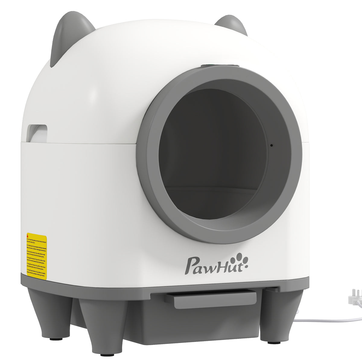 Savaime išsivalantis kačių tualetas 80 l, valdomas programėle, katėms 1–5 kg, baltas