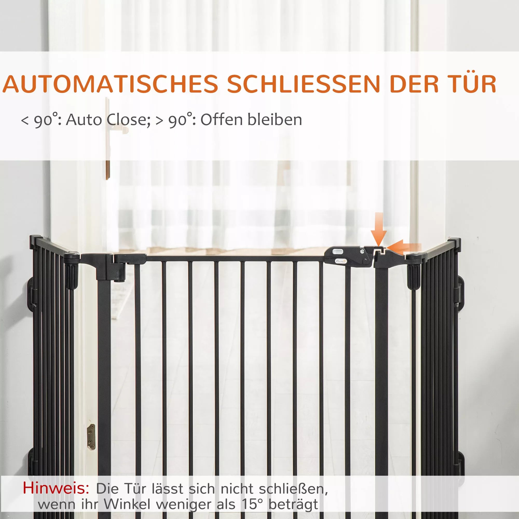 Suņu vārti, Durvju aizsargs, Mājdzīvnieku vārti, Regulējami, Salokāmi, Kamīna vārti ar Pašaizverošām Durvīm, 3 Paneļi, Plīts Krāsnij, Sienas Stiprināms/Brīvstāvošs, Melns, 202,5 ​​x 76 cm