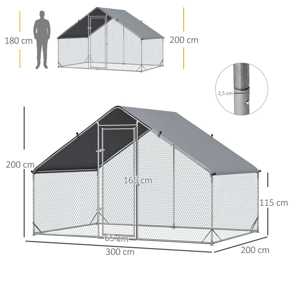 Vistu kūts, āra aploks, putnu būris ar saules nojumi, āra aploks 4-6 vistām, pīlēm, trušiem, 3 x 2 x 2 m