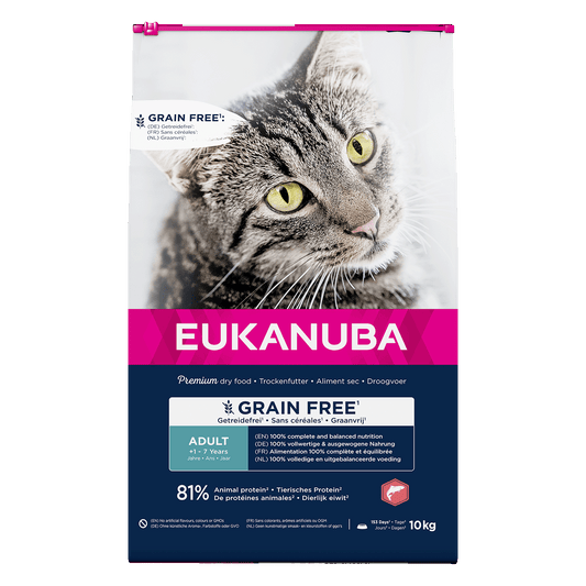 Eukanuba GF sausas maistas katėms su lašiša, 10 kg