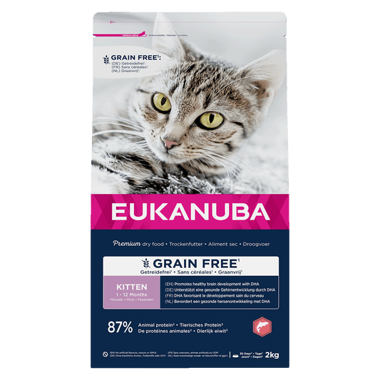 Eukanuba GF sausas maistas kačiukams su lašiša, 2 kg
