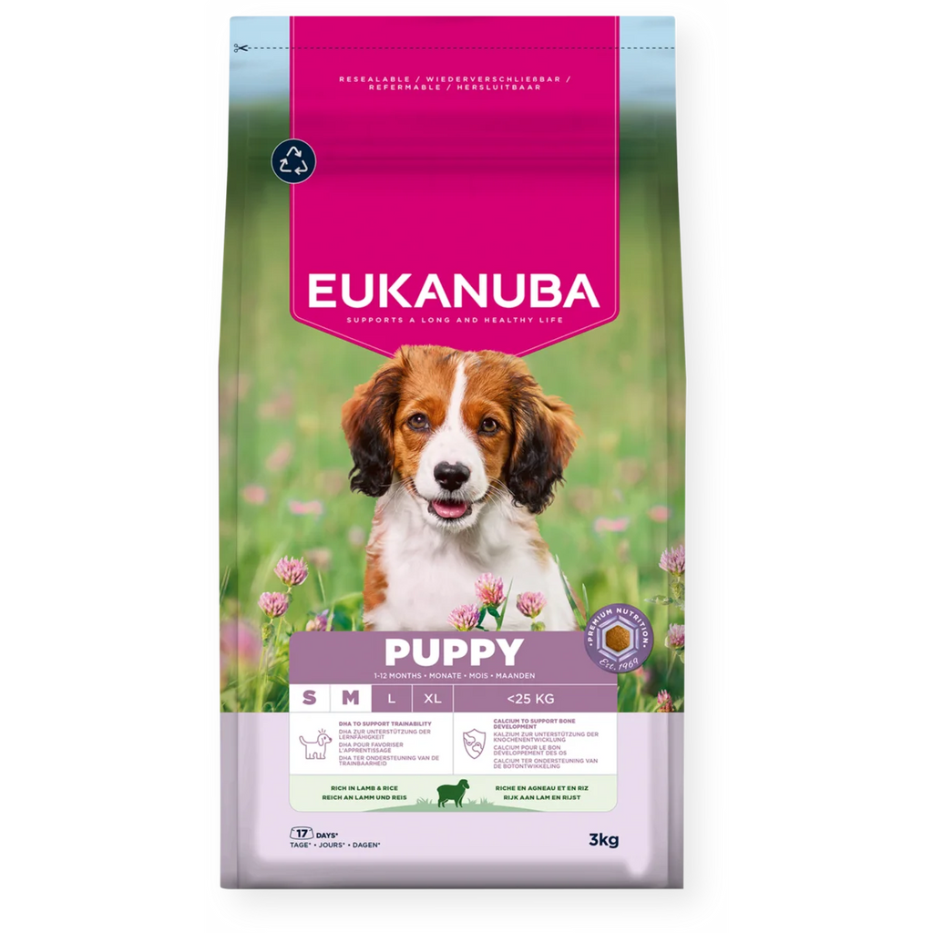 Eukanuba Life Care Puppy S/M Breeds Lamb & Rice pašaras mažų ir vidutinių veislių šuniukams 2.5kg