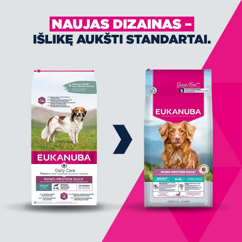 Eukanuba Special Care Monoprotein sausas maistas šunims su antiena, AB, 12 kg