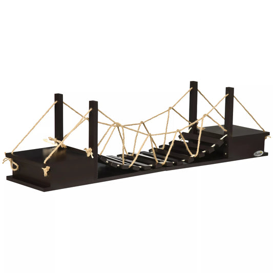 Katės laipiojimo lenta, katės lentyna, pakabinamas tiltelis, 96 cm x 20 cm x 25,5 cm, ruda